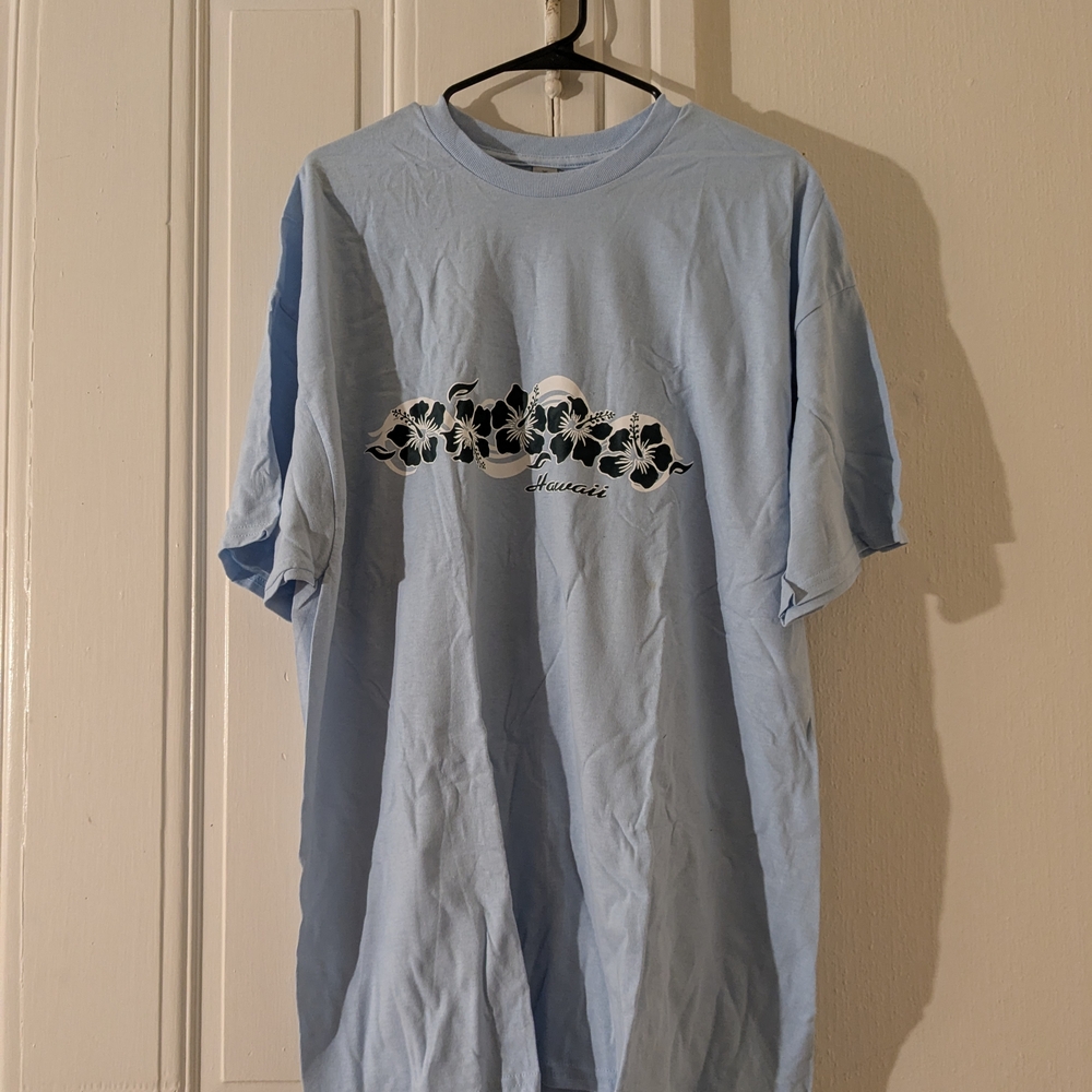 Gildan Light Blue Floral Graphic Tee